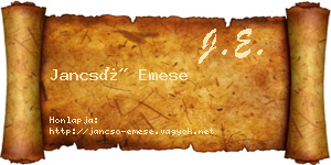 Jancsó Emese névjegykártya